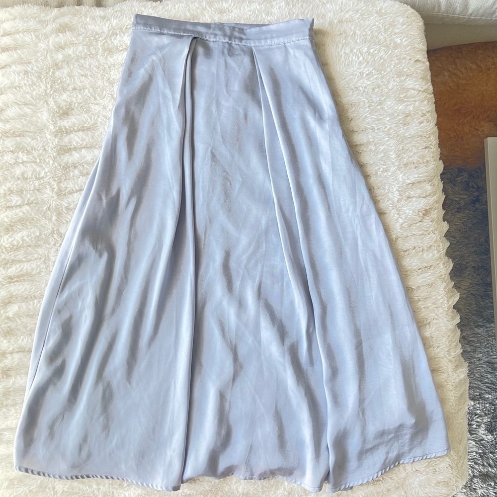 Blue satin skirt